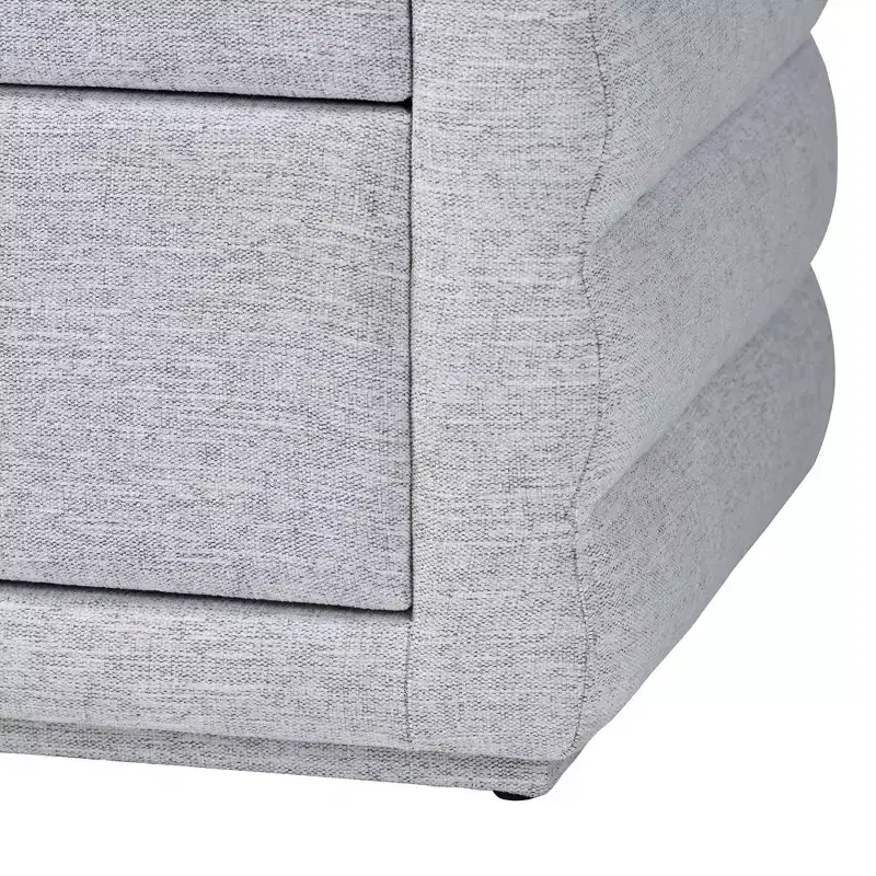 Baxton Studio Cadmus Modern Light Grey Channel-Tufted Fabric 4-Piece Bedroom Set