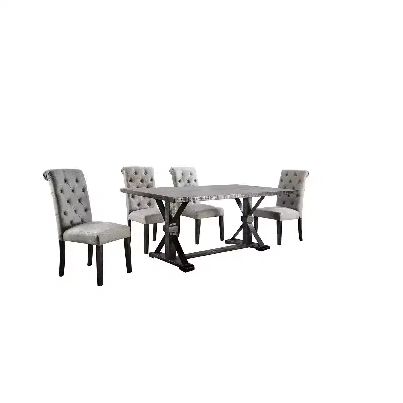 HOMES: Inside + Out 5pc Hepburn Dining Set Antique Black/Light Gray