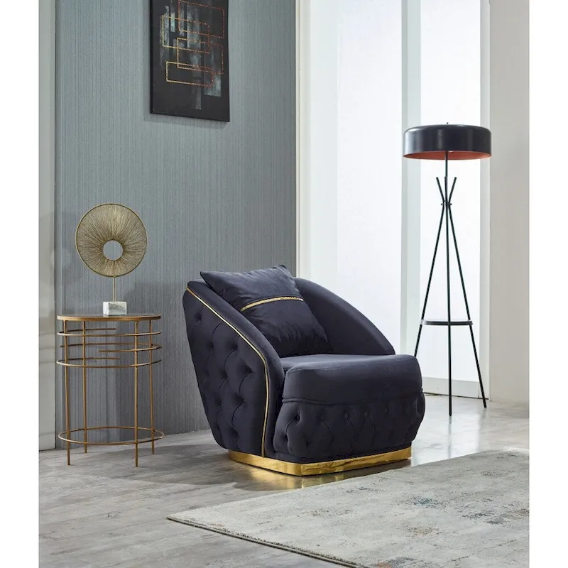 Ashlee 3-Pieces One Sofa One Loveseat One Chair Living Room Set, Tufted Back