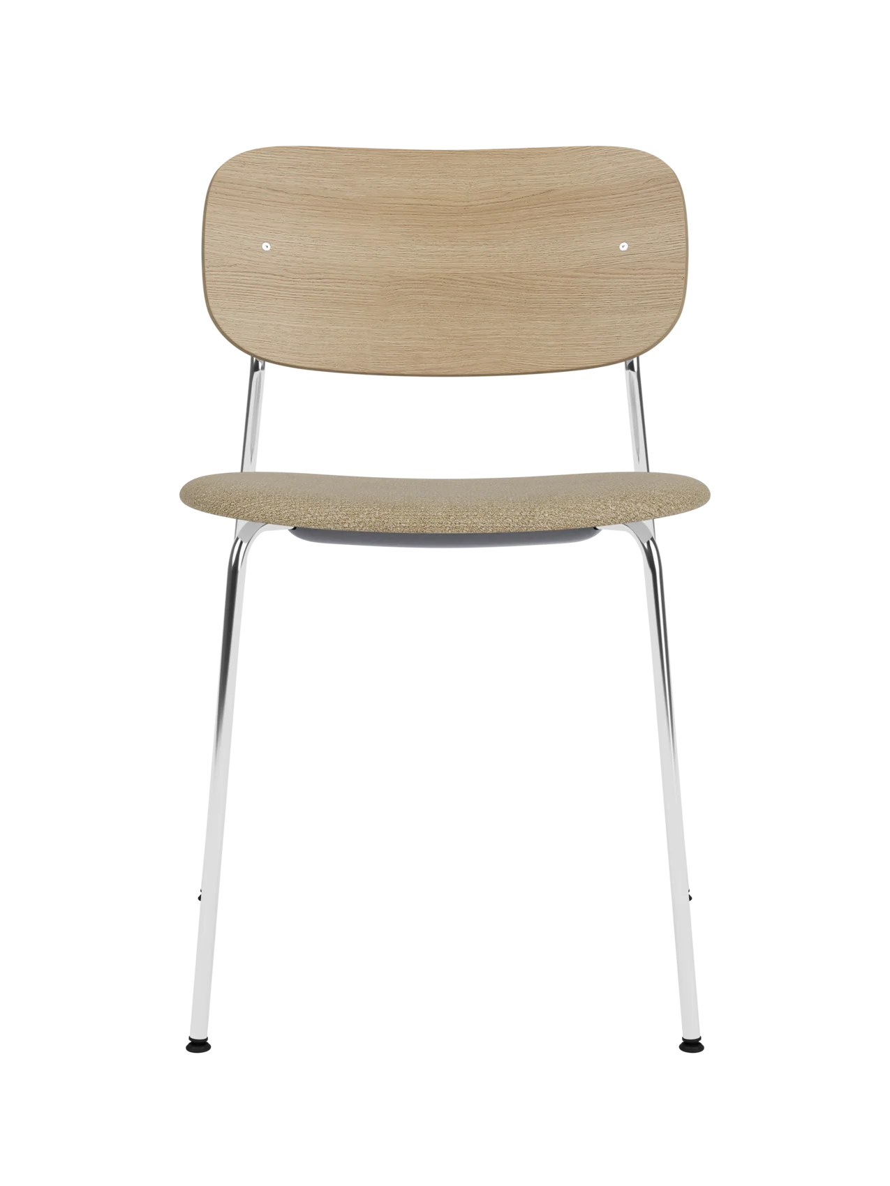 Contemporary Upholstered Seat Dining Chair Chrome Base with Wide Veneer Back for Dining Room & Office