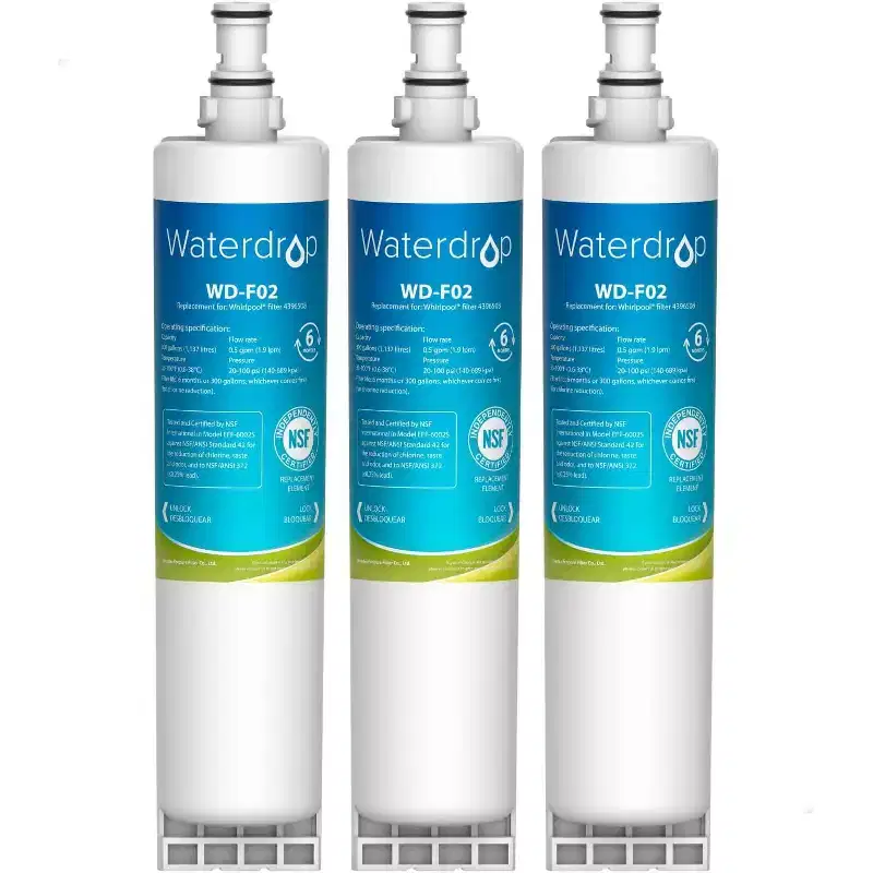 Waterdrop 4396508 Replacement for Everydrop Filter 5, EDR5RXD1, Whirlpool WF-NLC240V Refrigerator Water Filter,3 Packs