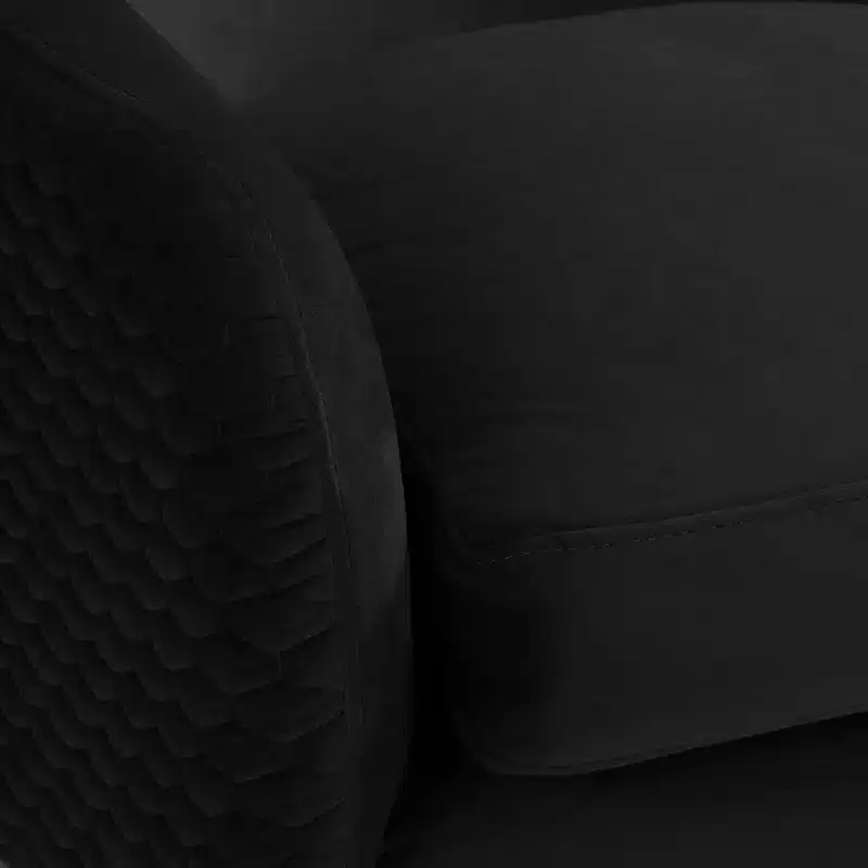 Studio 55D Ames Quilted Onyx Velvet Swivel Chair