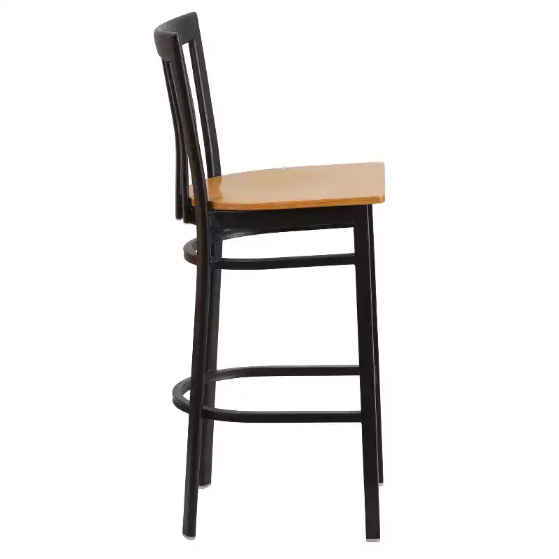 School House Back Metal Restaurant Barstool, Set of 2