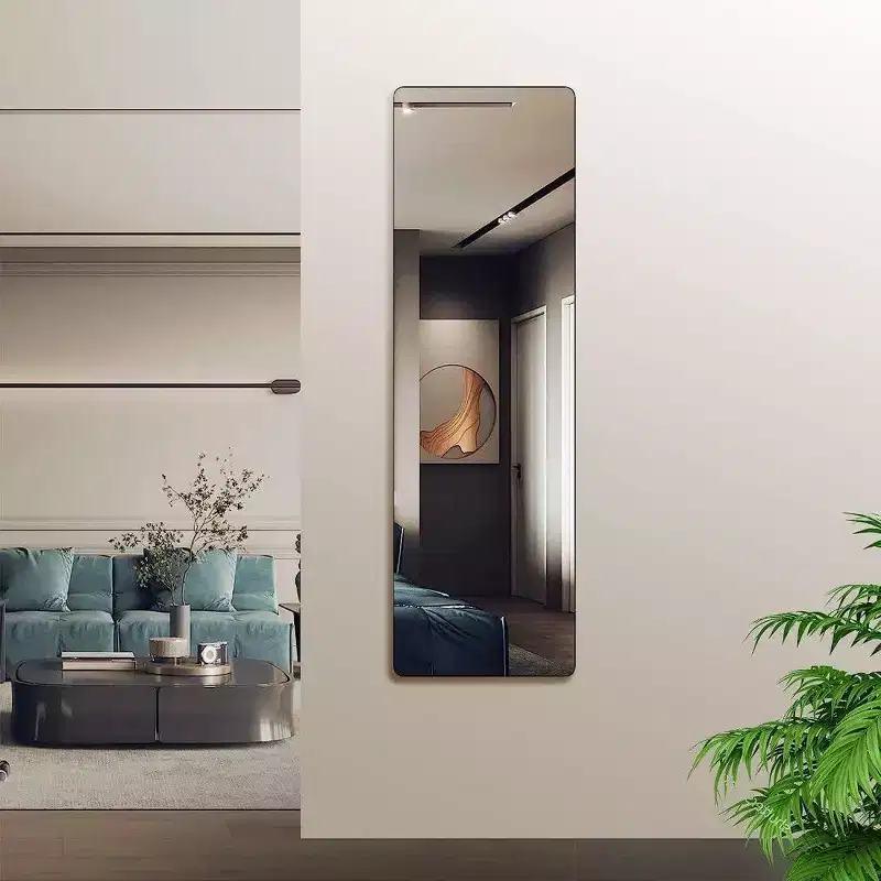 TUYOHW Rectangle Full Length Mirror,47x14'' Wall-Mounted Shatterproof Mirror with Aluminum Frame,Door Mirror Suitable for Modern Home Decor
