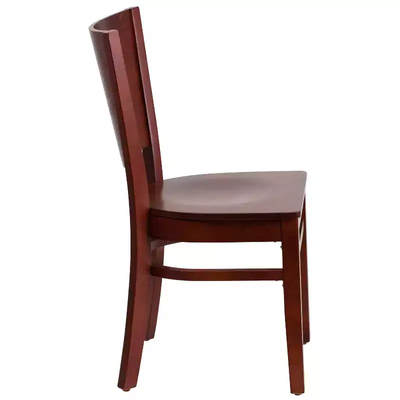 Emma and Oliver Solid Back Wooden Restaurant Dining Chair