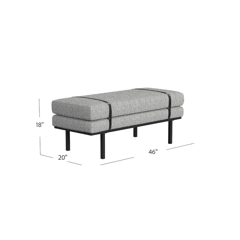 HomePop upholstered Bench with Metal Base - Cream Boucle