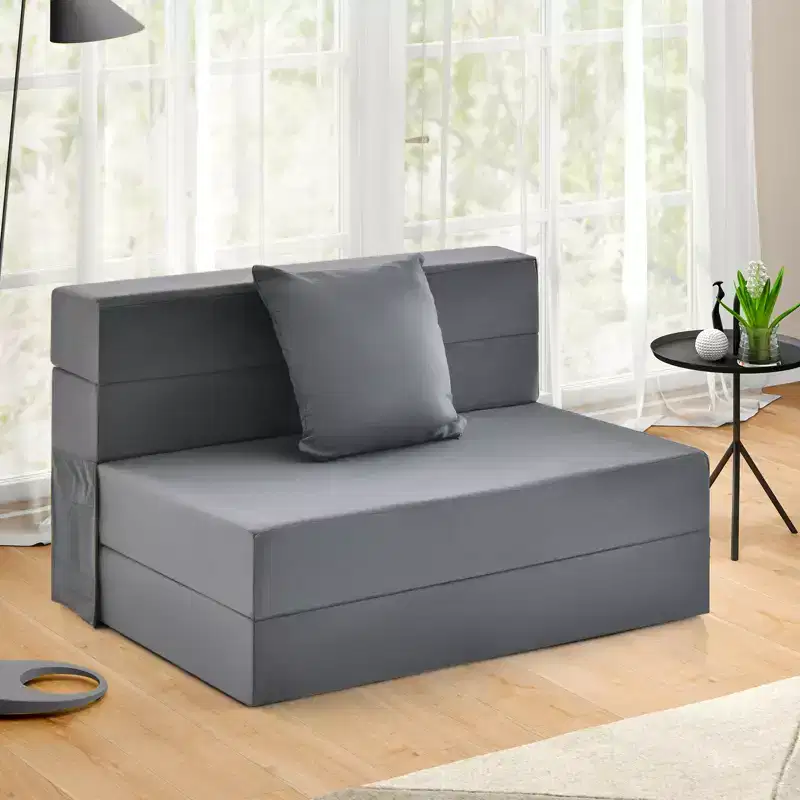 Costway Folding Mattress with Pillow 6 Inch Tri-fold Sofa Bed with High-Density Foam