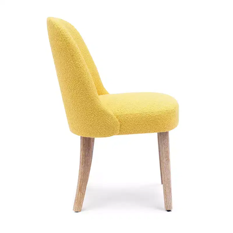 Mid-Century Modern Boucle Upholstered Dining Chair, Set of 6, Water-Resistant Fabric