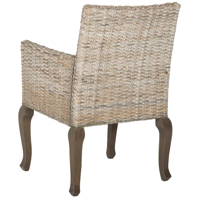 Rattan Woven Dining Chair with Arms, Set of 2