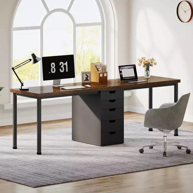 Lantine 78.74 Inches Computer Desk with 5 Drawers