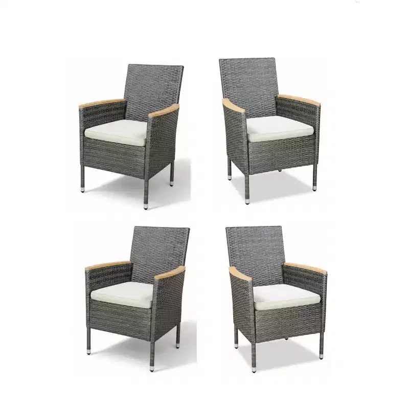4-Piece All-Weather Rattan Patio Dining Chair