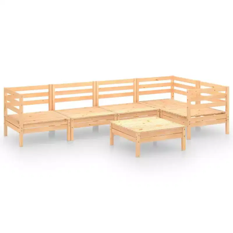 vidaXL Garden Lounge Set Solid pinewood 6 Piece Set Modular