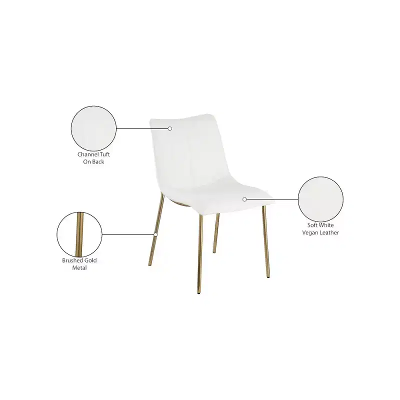 Meridian Furniture,Isla Vegan Leather Dining Chair, Set of 2