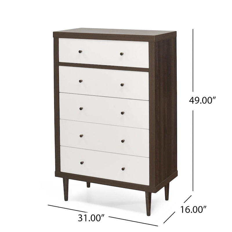 Nystrom Mid Century Modern 5 Drawer Dresser by Christopher Knight Home