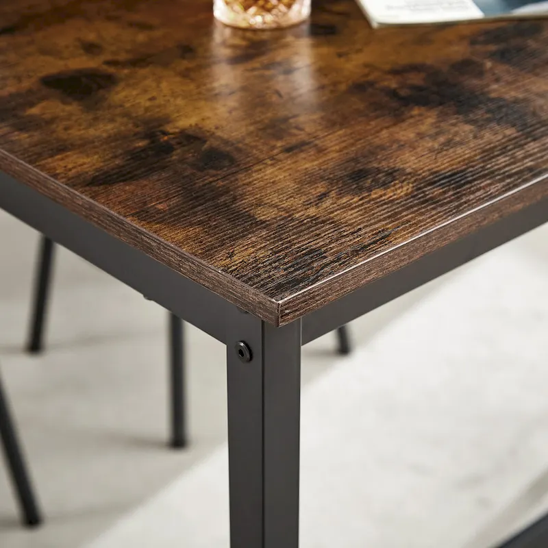 7-Piece Bar Table and Chairs Set with PU Leather Stools
