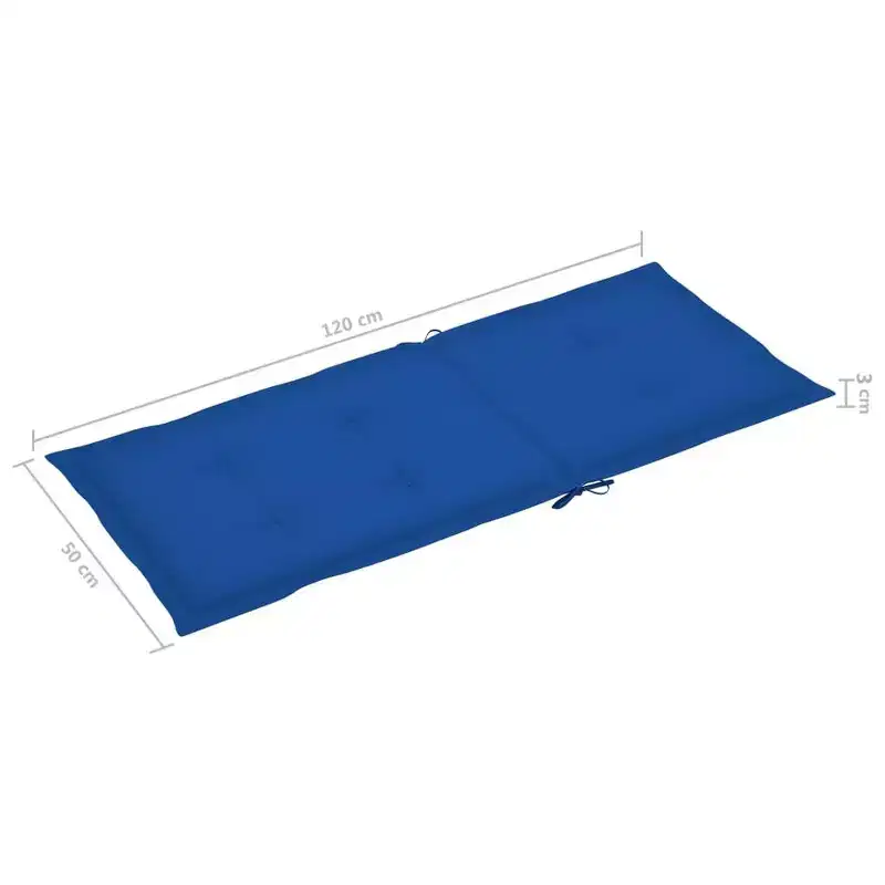 vidaXL Garden Chair Set of 4 Royal Blue Solid Acacia Wood, 100% Polyester