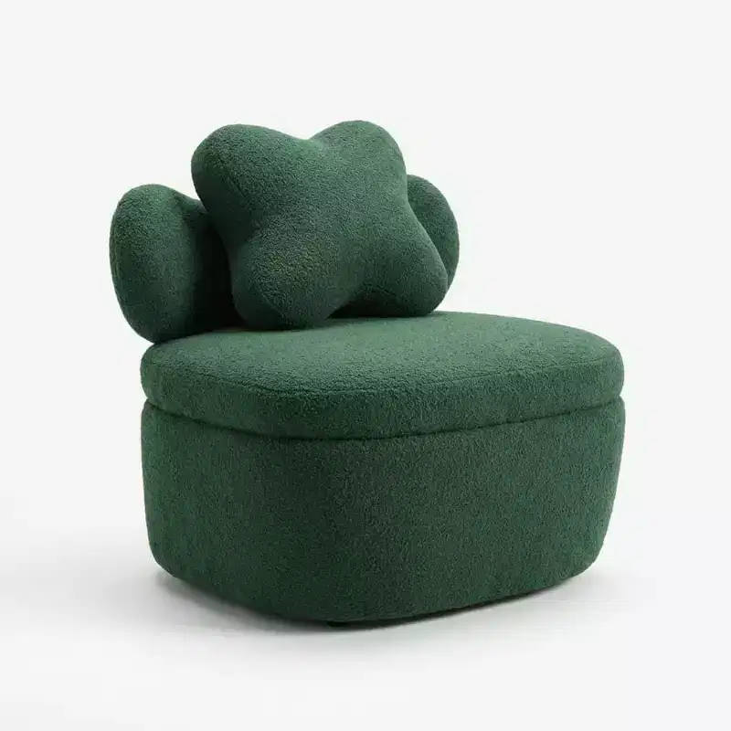 360 Swivel Armchair with Storage Compartment - Plush Velvet Lounge Chair for Living Room Bedroom Office - Green