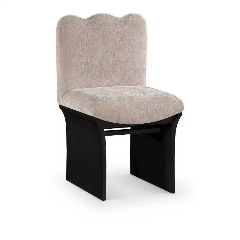Meridina Furniture,Shaw Beige Chenille Fabric Upholstered Dining Chair