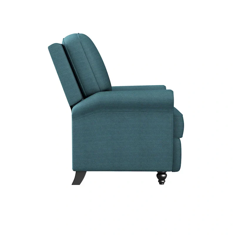 Caribbean Blue Linen Push Back Recliner Chair - Single Seat