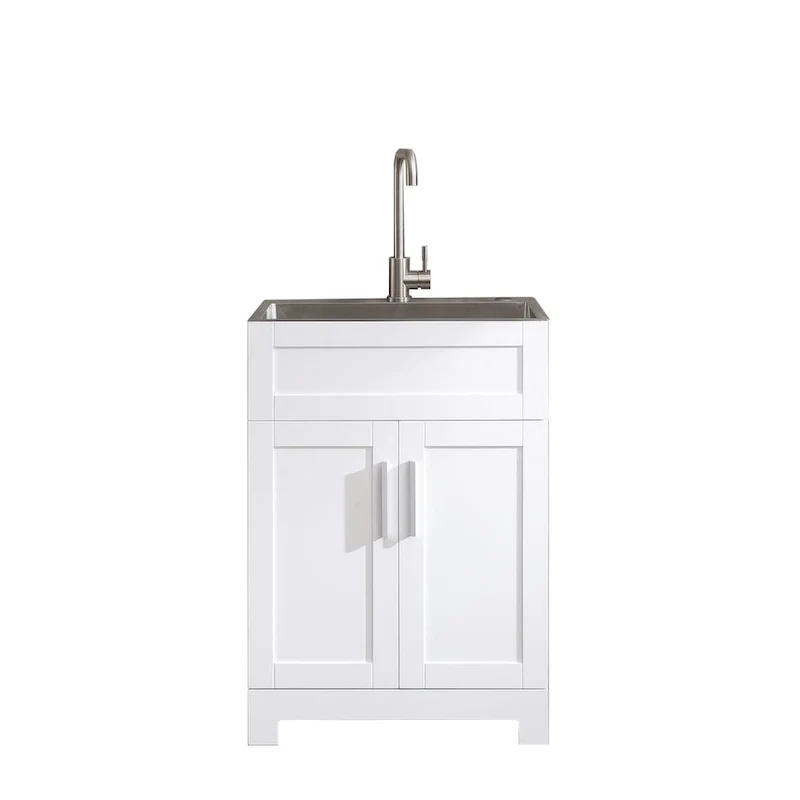 24-Inch Laundry Utility Sink Cabinet with Stainless Steel Faucet