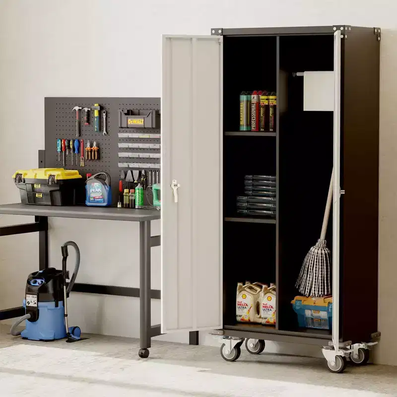 Rolling Tool Cabinet with Lock, 71 Metal Storage Cabinet with Wheels for Garage and Office