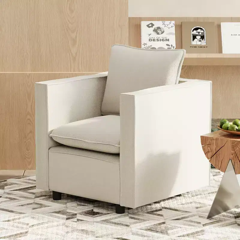 GDFStudio Jonson Modern 25 Linen Upholstered Accent Armchair