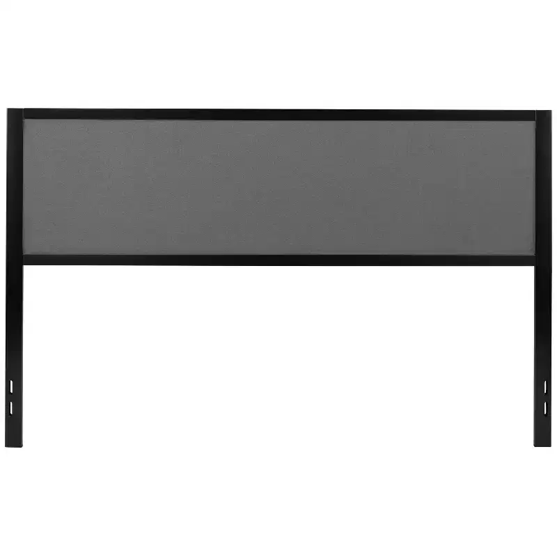 Emma and Oliver Metal Headboard - Fabric Upholstery Fits Standard Bed Frames