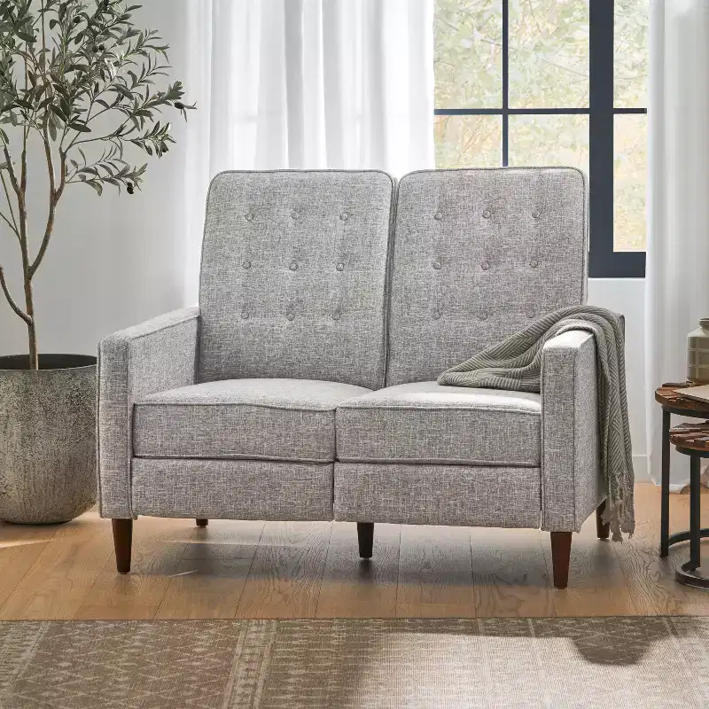Christopher Knight Home Denison Upholstered Tufted Loveseat Pushback Recliner