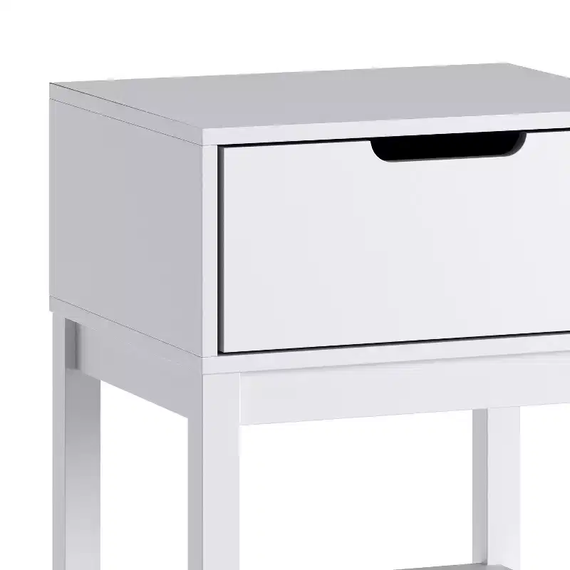 Wood Kids Nightstand with Single Drawer & Open Shelf