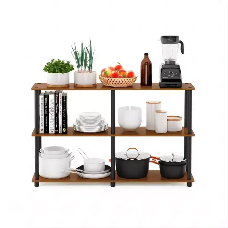 3-Tier Double Open Bookcase | Floor Standing Storage Shelves