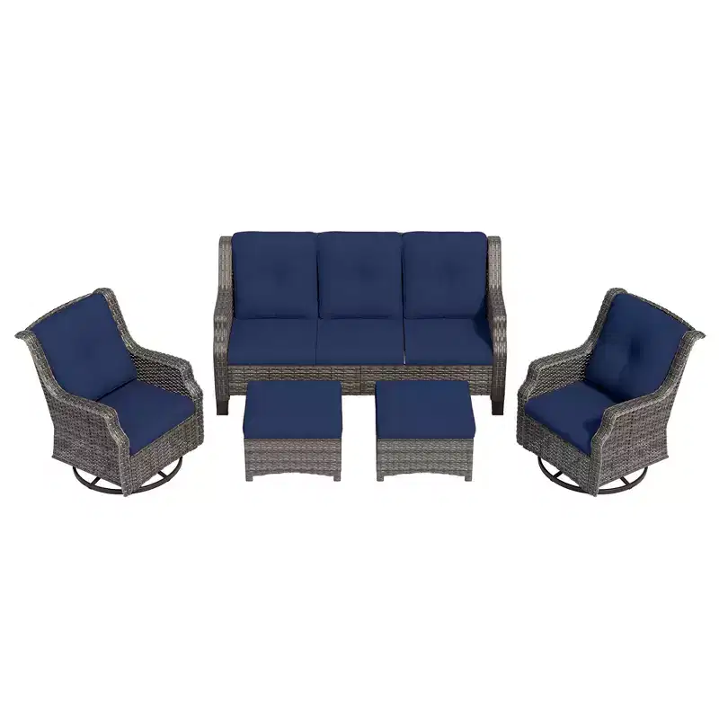 UPTIOT 5-Piece Outdoor Wicker Patio Furniture Set