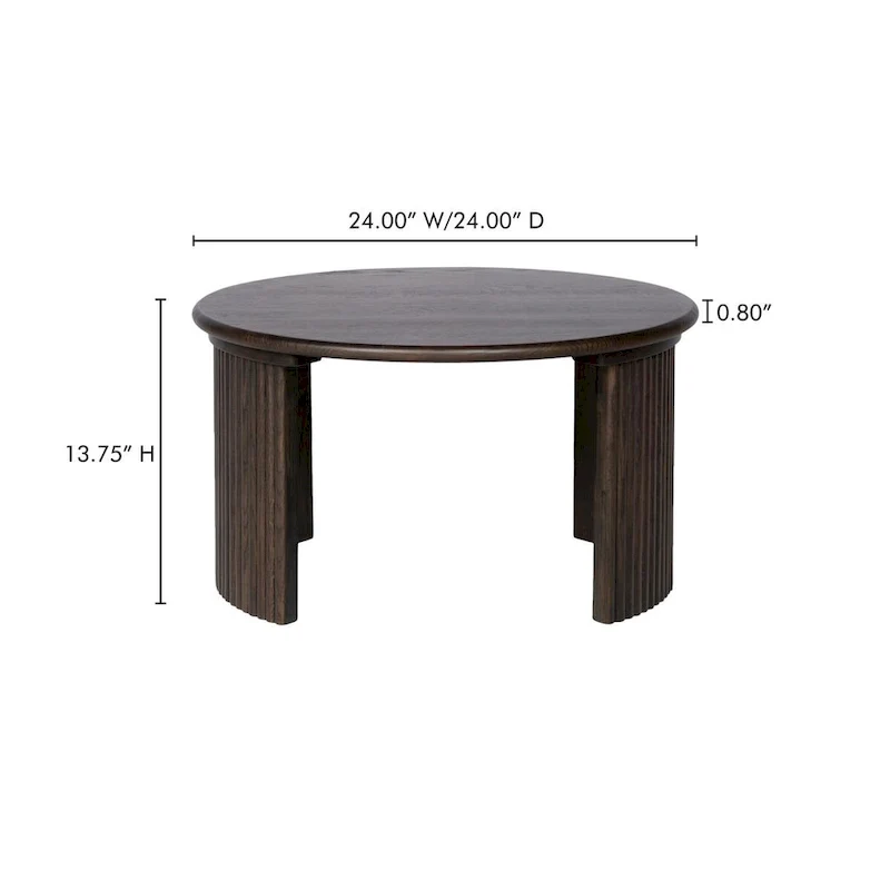 NADAAL STUDIOS Pence, Small Oval Coffee Table, Dark Brown