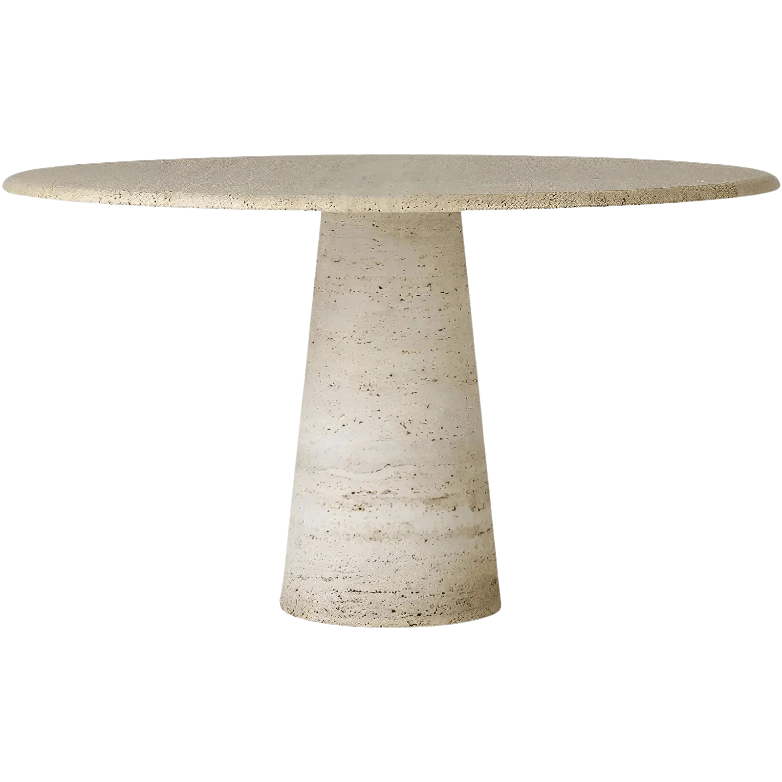 dining table - The round table top, with a diameter of 160 cm, rests effortlessly on this single leg, while the softly rounded edges...