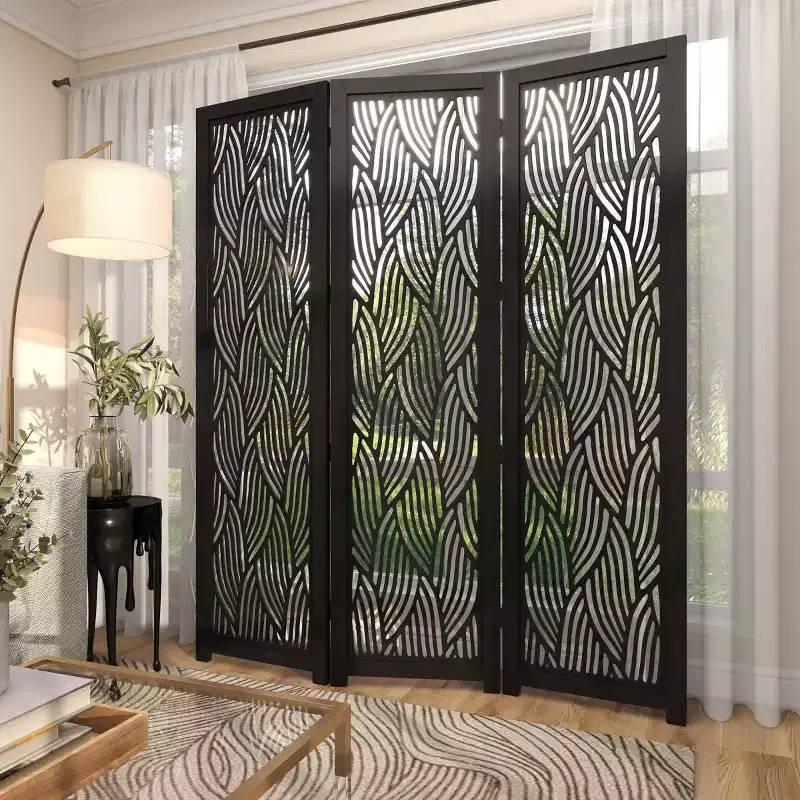 Olivia & May Wooden 3 Panel Room Divider Screen