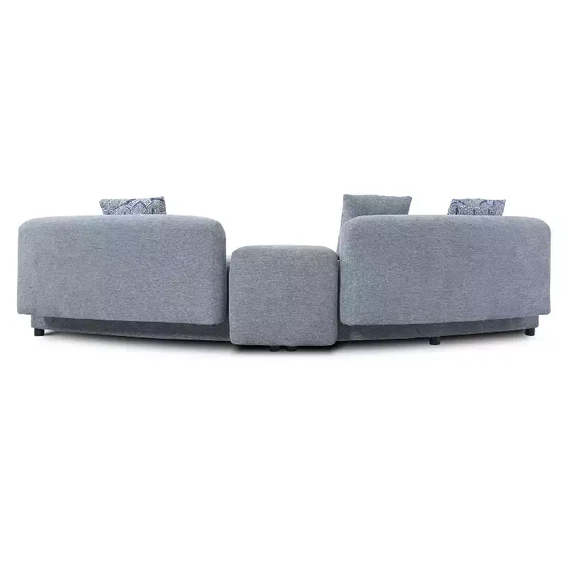 Christopher Knight Home Alvis Modern 122 Curved Fabric Upholstered 4-Seater Sofa Couch with 3 Pillows
