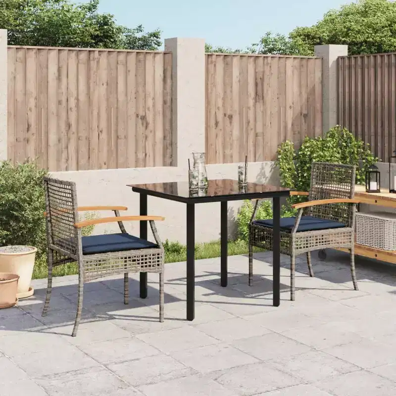 vidaXL Patio Dining Set Set of 4 PE Rattan 5 Piece
