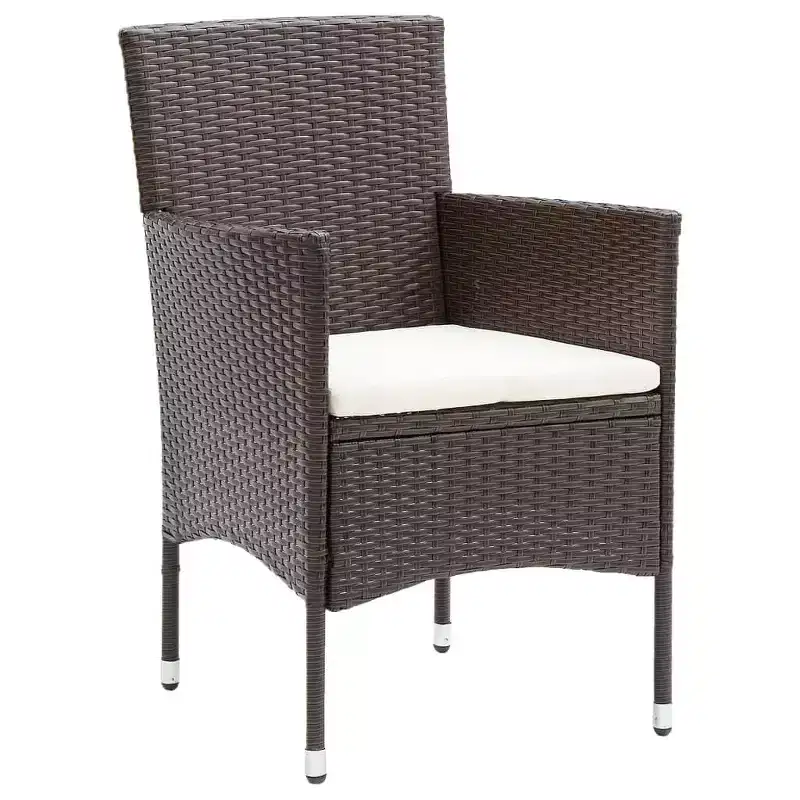 vidaXL Rattan Chair Set of 2 Poly Rattan and Steel