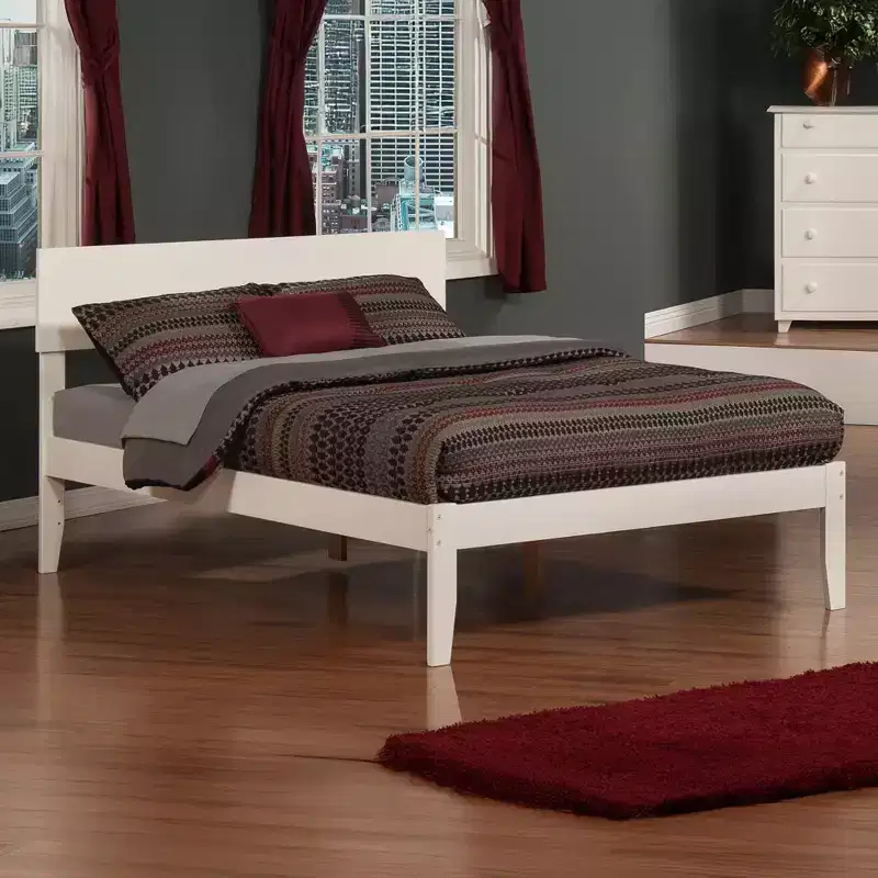 HomeStock Full Size White Finish Beds with Headboards