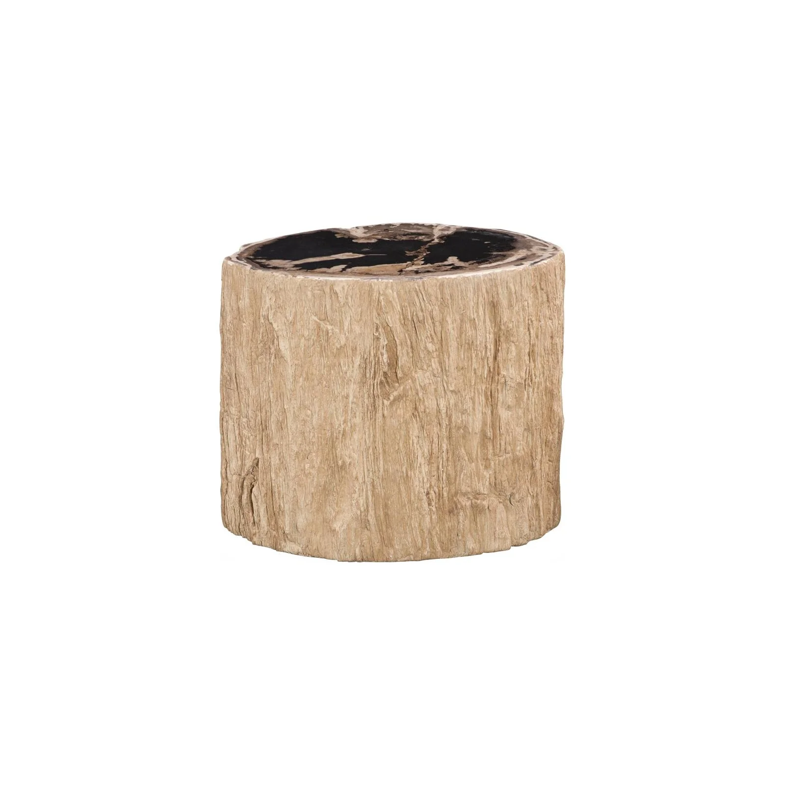 Petrified Wood Resin Bark Texture Modern Accent Stool