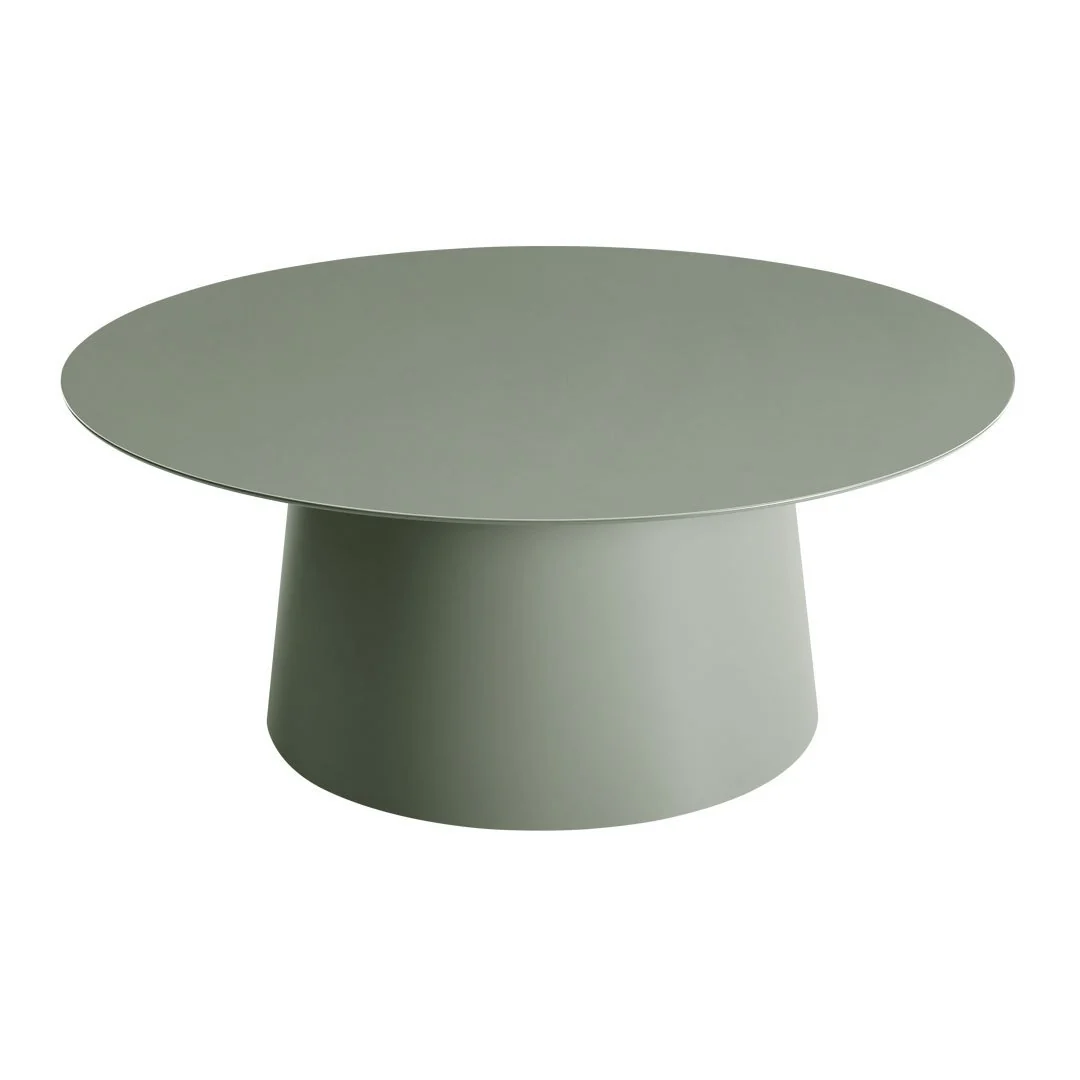 Modern All-Weather Coffee Table with Simple Round Form for Living Room or Patio