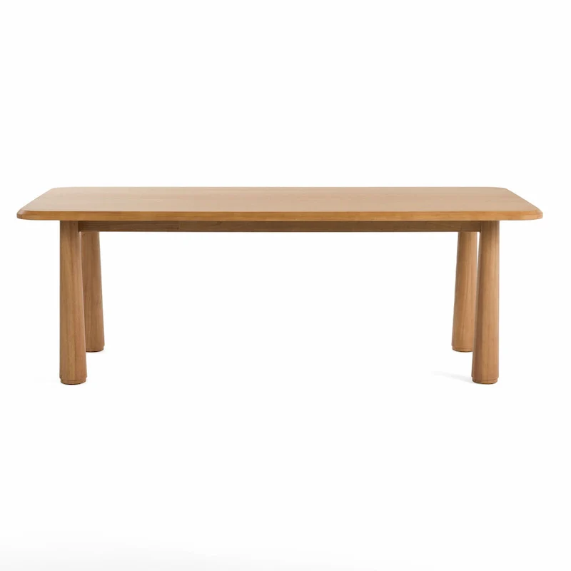 Modern 87 Natural Acacia Rectangular Dining Table - Beige