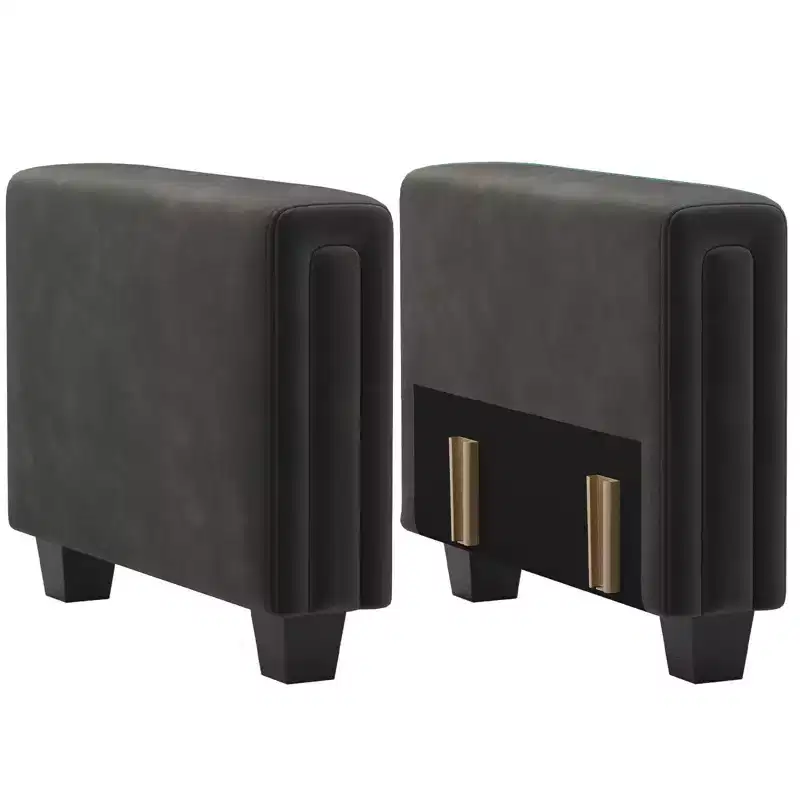 Belffin Modular Velvet Tufted Armrest Pair