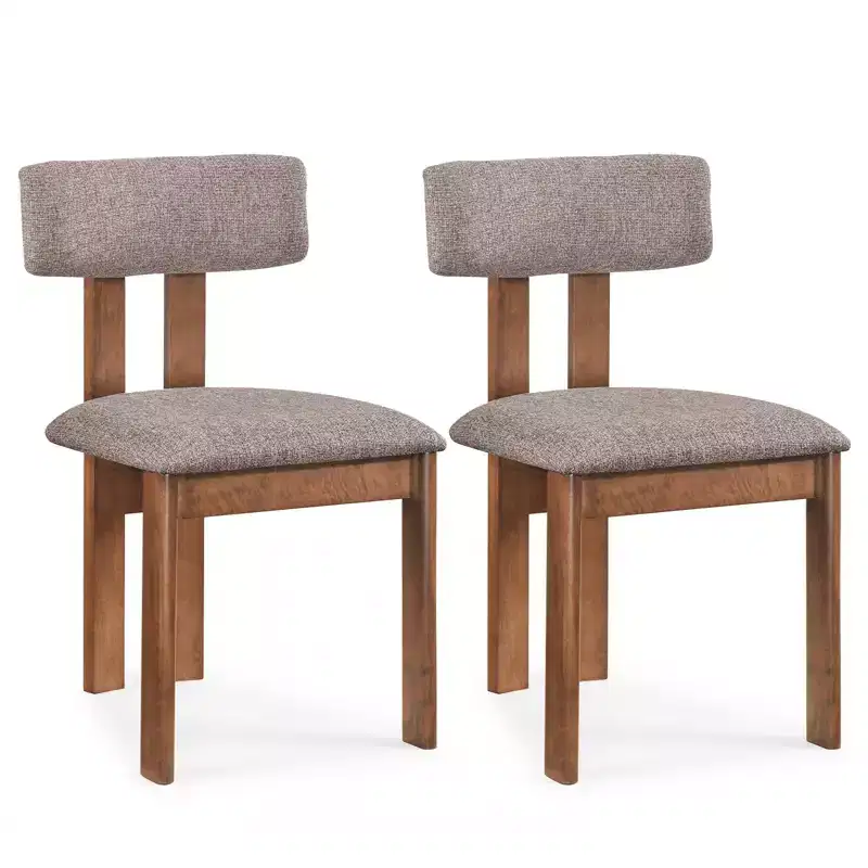 Costway Dining Chairs Set of 2/4 Upholstered Kitchen Side Chairs with Curved Backrest
