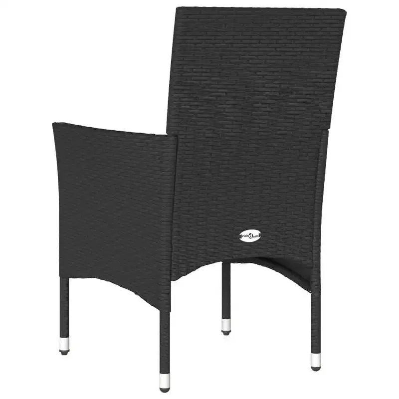 vidaXL Patio Chairs with Cushions 2 pcs Poly Rattan