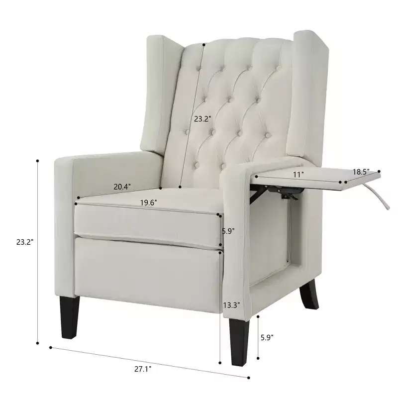 Christopher Knight Home Nicole Button-tufted Upholstered Recliner Chair with Foldable Side Table