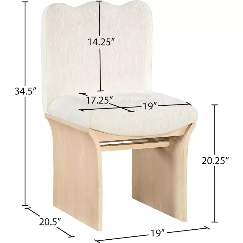Shaw Cream Chenille Fabric Upholstered Dining Chair
