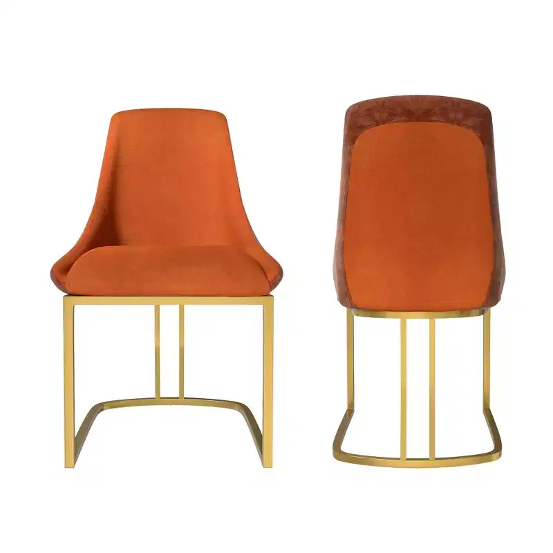 CLIHOME Set of 2 Modern High Back Dining Chair with Metal Legs