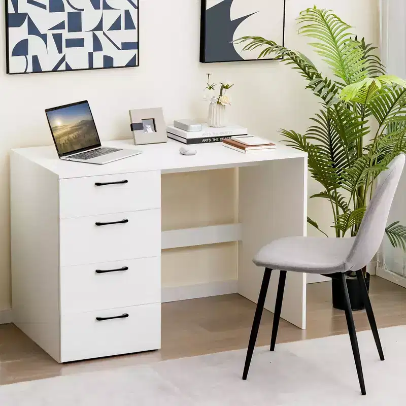 Computer Desk Study Writing Workstation Vanity Table Home Office w/ 4 Drawers