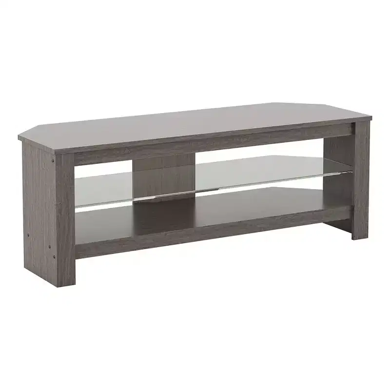 AVF Calibre Corner TV Stand for TVs up to 55" Gray: MDF Frame, Open Shelves, 88 lbs Capacity, 45.3" Width