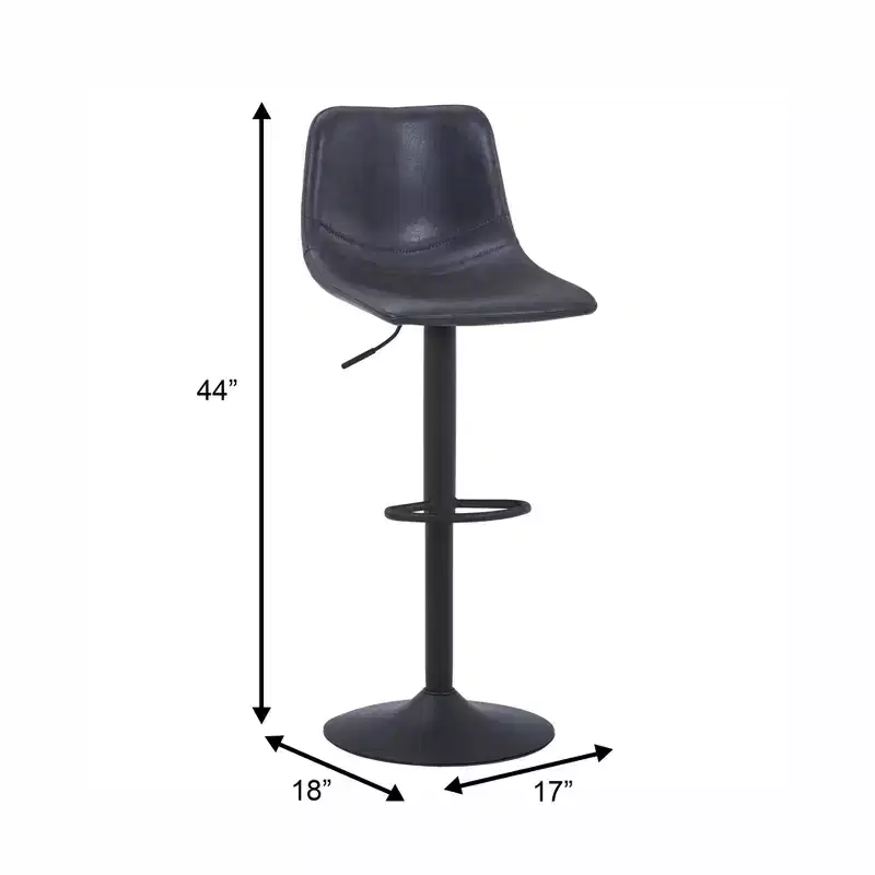 Adjustable Swivel Bar Stool Set of 2 Faux Leather Footrest Counter Height Kitchen